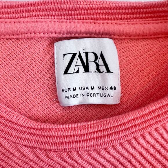 ZARA MENS TEXTURED OTTOMAN LONG SLEEVE CREW NECK SWEATER ORANGE SIZE MEDIUM - Picture 4 of 10